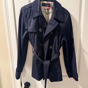 Black Rivet Women's Dark Blue Trench Coat